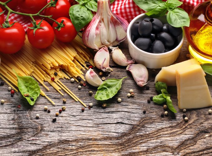 Wallpaper pasta, tomato, olives, garlic, olive, 5k, Food 785725313